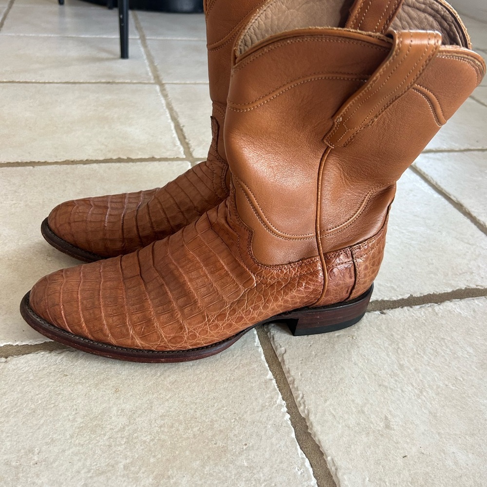 Tecovas Men's Tan Caiman Western Boots - Picture 2 of 5